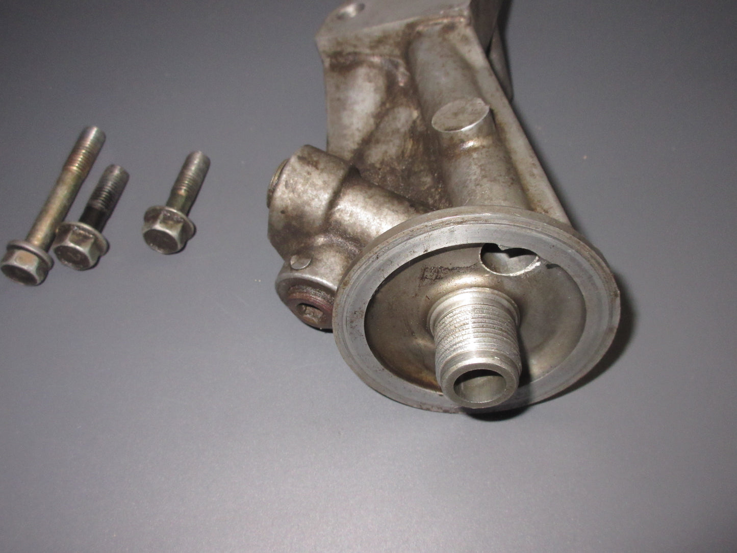 91 92 Mitsubishi 3000GT 3.0L DOHC OEM Engine Oil Filter Block Adapter Mount