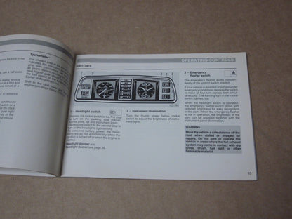 1986 Volkswagen Vanagon Transporter Factory Owners Manual