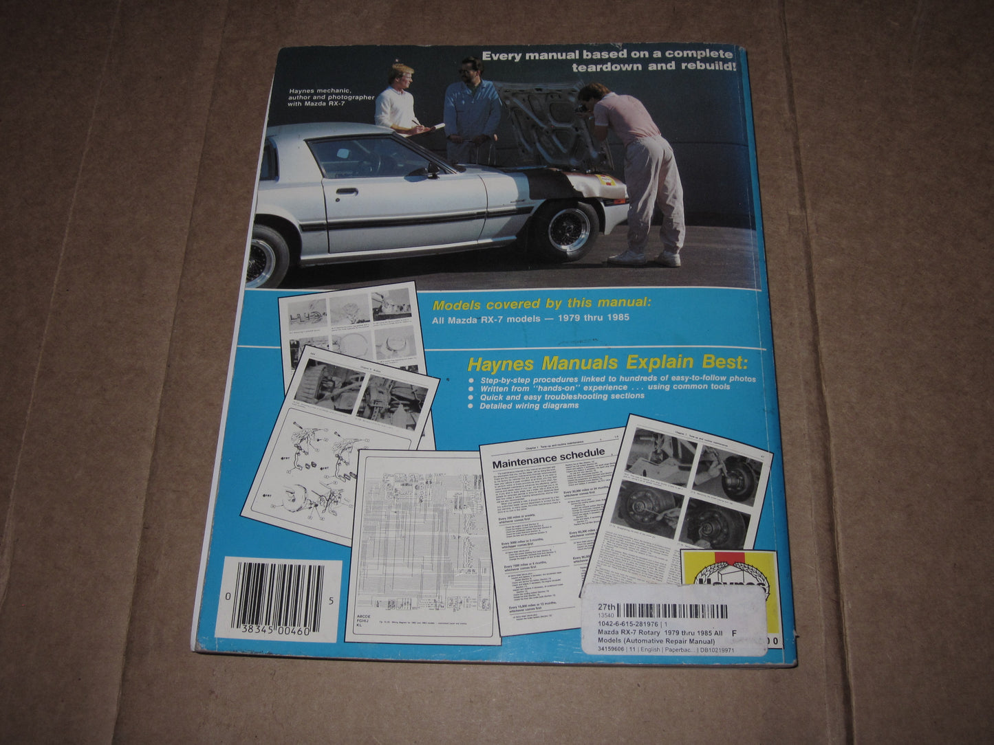 79 80 81 82 83 84 85 Mazda RX7 Repair Manual